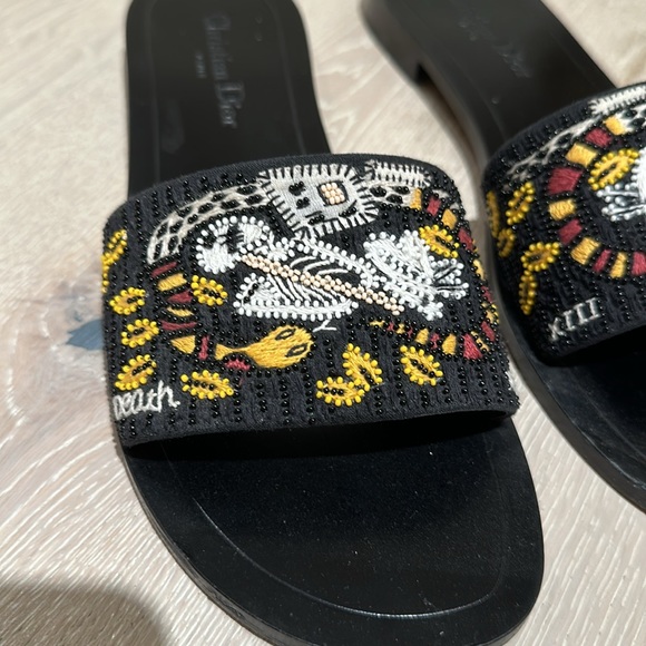 Christian Dior Black Beaded Judgement slides. Size 40 - Picture 3 of 7